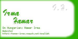 irma hamar business card